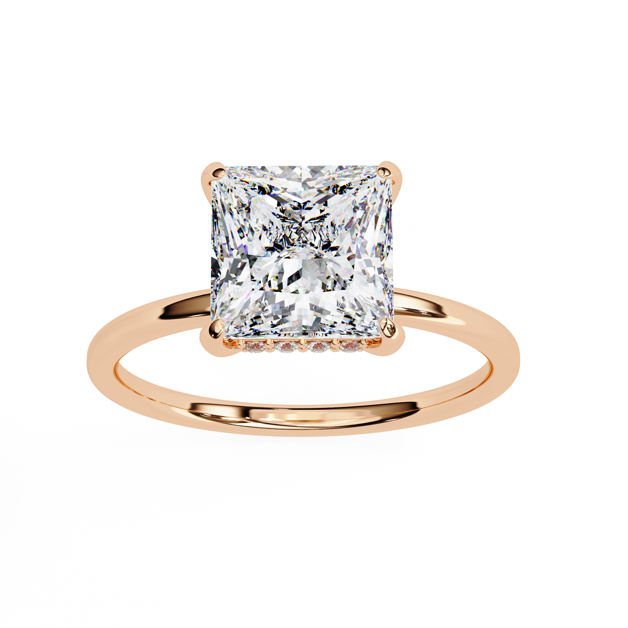 Buy 2.36ct Princess Cut Natural Diamond Ring Solitairekart